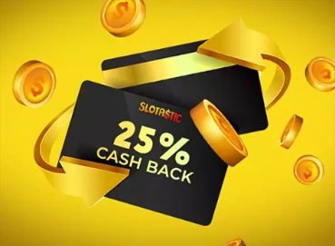 Slotastic 25% cashback promo with gold coins and credit card